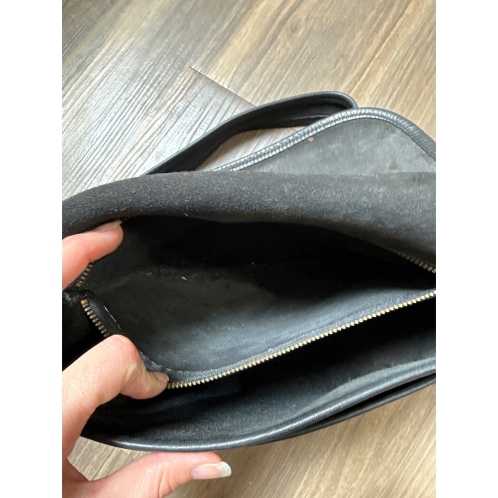 Vintage Coach 9170 Black Leather Shoulder Bag Saddle Classic Pouch Boho 90's - Picture 8 of 16